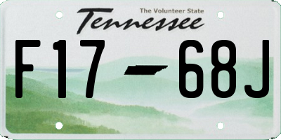 TN license plate F1768J