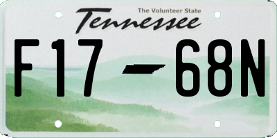 TN license plate F1768N