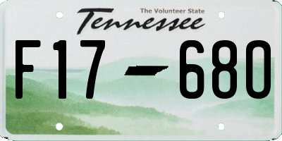 TN license plate F1768O