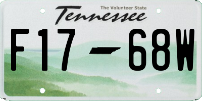 TN license plate F1768W