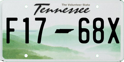 TN license plate F1768X