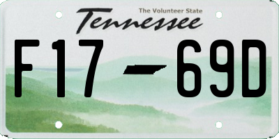 TN license plate F1769D