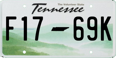 TN license plate F1769K