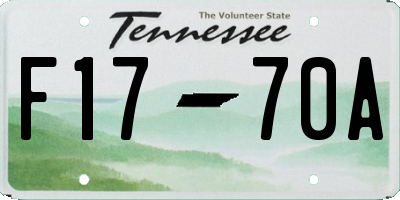 TN license plate F1770A