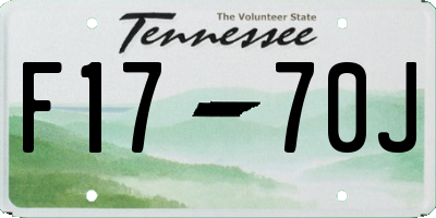 TN license plate F1770J
