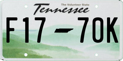 TN license plate F1770K