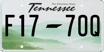 TN license plate F1770Q