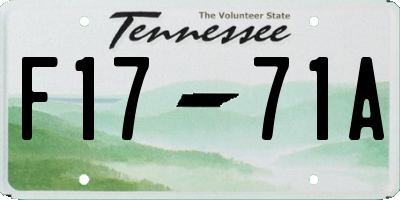 TN license plate F1771A