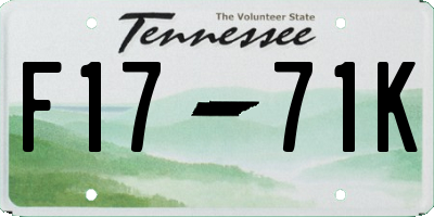 TN license plate F1771K