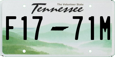 TN license plate F1771M