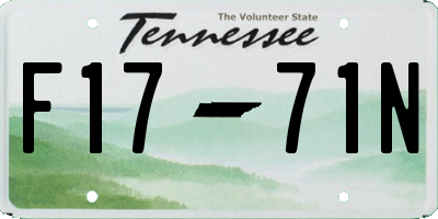 TN license plate F1771N