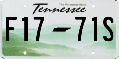 TN license plate F1771S