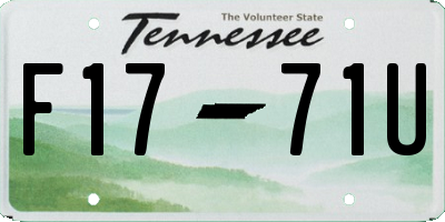 TN license plate F1771U