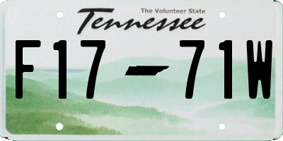 TN license plate F1771W