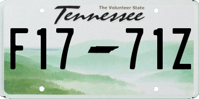 TN license plate F1771Z