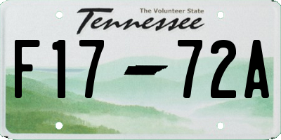 TN license plate F1772A