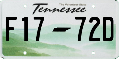 TN license plate F1772D