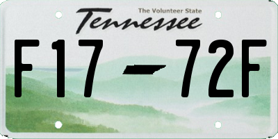 TN license plate F1772F