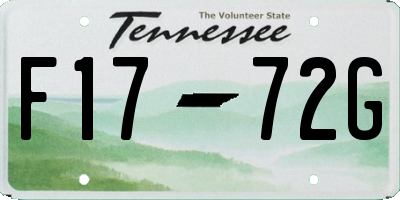 TN license plate F1772G