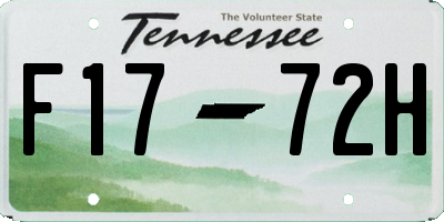 TN license plate F1772H