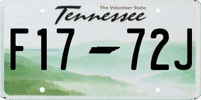 TN license plate F1772J
