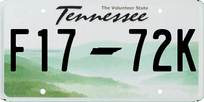 TN license plate F1772K