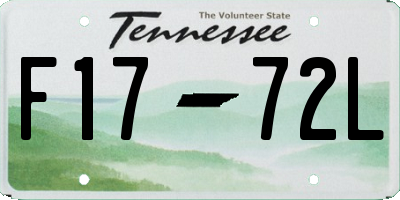 TN license plate F1772L