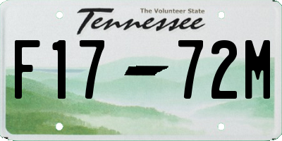 TN license plate F1772M