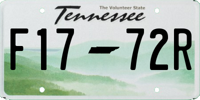 TN license plate F1772R