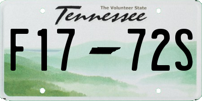 TN license plate F1772S