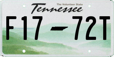 TN license plate F1772T
