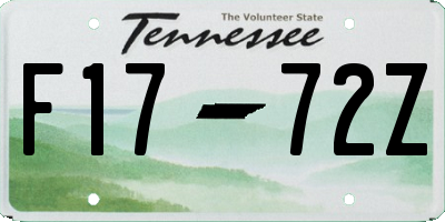 TN license plate F1772Z