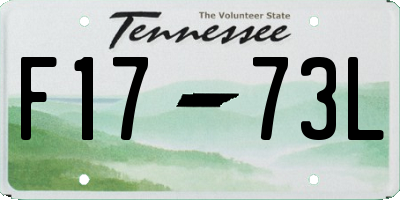 TN license plate F1773L