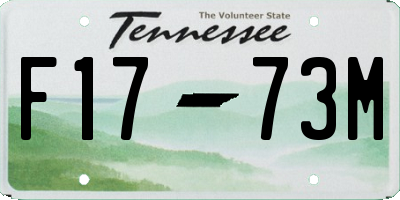 TN license plate F1773M