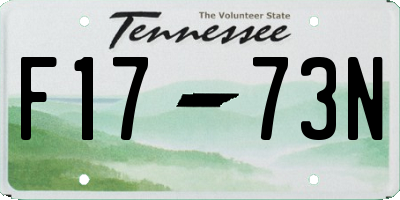 TN license plate F1773N