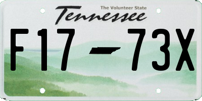 TN license plate F1773X