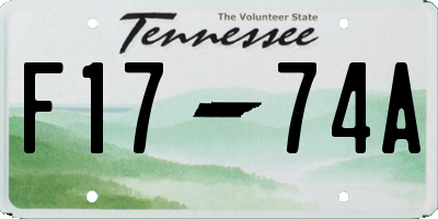 TN license plate F1774A