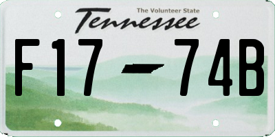 TN license plate F1774B