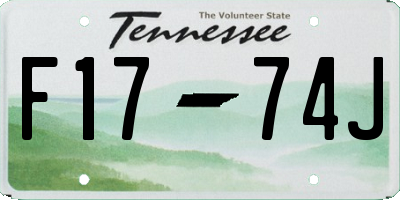 TN license plate F1774J