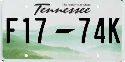 TN license plate F1774K