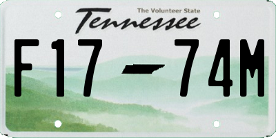 TN license plate F1774M