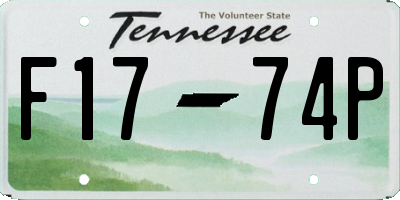 TN license plate F1774P