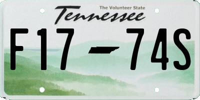 TN license plate F1774S