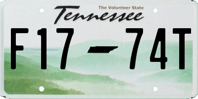 TN license plate F1774T