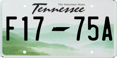 TN license plate F1775A