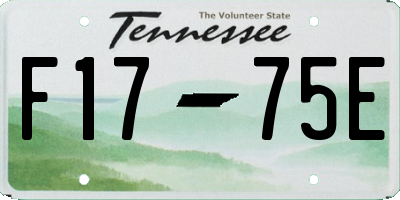 TN license plate F1775E