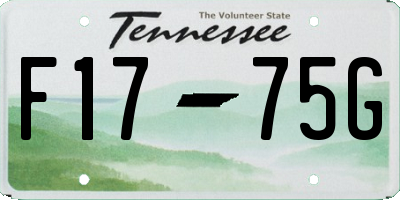 TN license plate F1775G