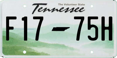TN license plate F1775H
