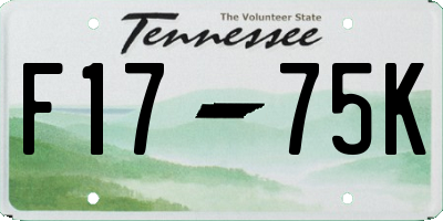 TN license plate F1775K