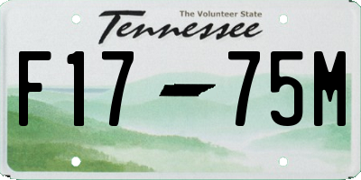 TN license plate F1775M
